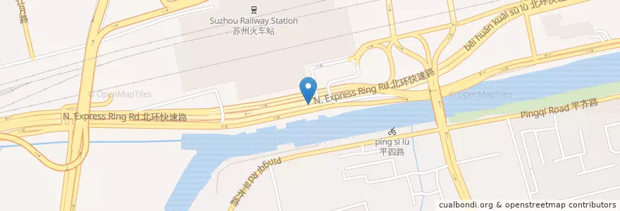 Mapa de ubicacion de 火车站南广场 en Chine, Suzhou, Jiangsu, District De Gusu.