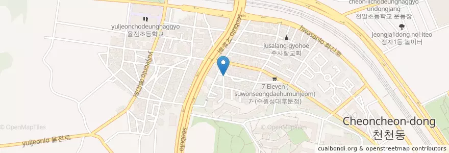 Mapa de ubicacion de 낮것상칼국수 en Güney Kore, 경기도, 수원시, 장안구.