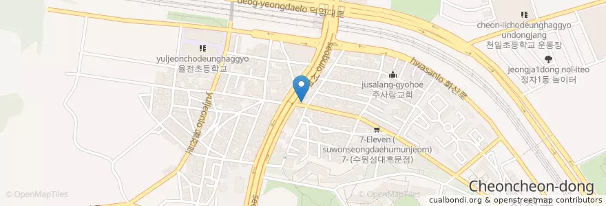 Mapa de ubicacion de マムスタッチ en 大韓民国, 京畿道, 水原市, 長安区.