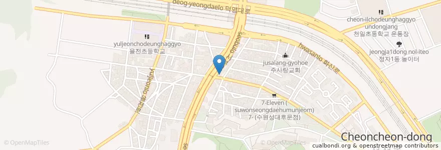 Mapa de ubicacion de 미스터피자 성대점 en Республика Корея, Кёнгидо, Сувон, 장안구.