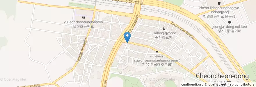 Mapa de ubicacion de 할리스커피 en South Korea, Gyeonggi-Do, Suwon-Si, 장안구.