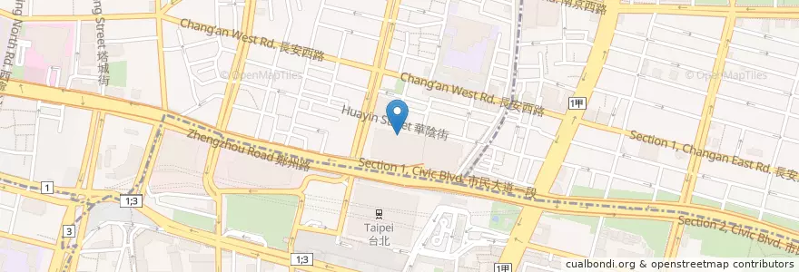Mapa de ubicacion de 北海道旭川拉麵 en Taiwan, 新北市, Taipei.