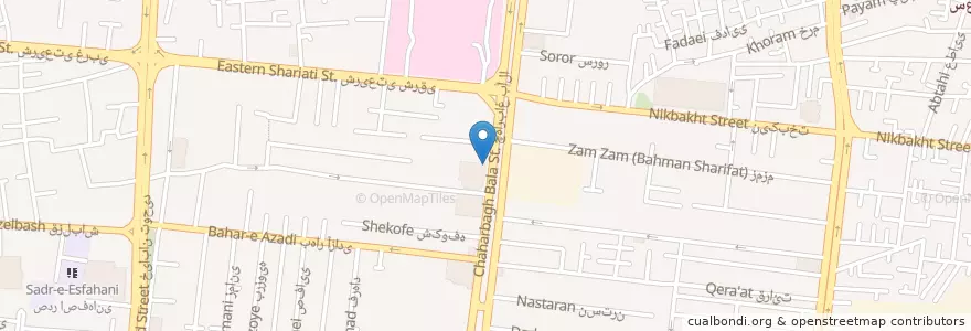 Mapa de ubicacion de کافه کاغذ en イラン, エスファハーン, شهرستان اصفهان, بخش مرکزی شهرستان اصفهان, اصفهان.