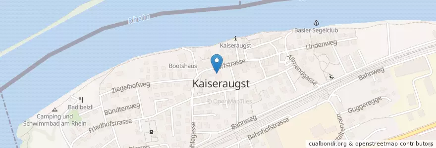 Mapa de ubicacion de Primarschule Kaiseraugst, Schulhaus Dorf en Schweiz, Aargau, Bezirk Rheinfelden, Kaiseraugst.