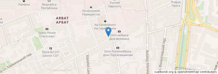 Mapa de ubicacion de Кафе Дель Парко en Russland, Föderationskreis Zentralrussland, Moskau, Zentraler Verwaltungsbezirk, Район Арбат.