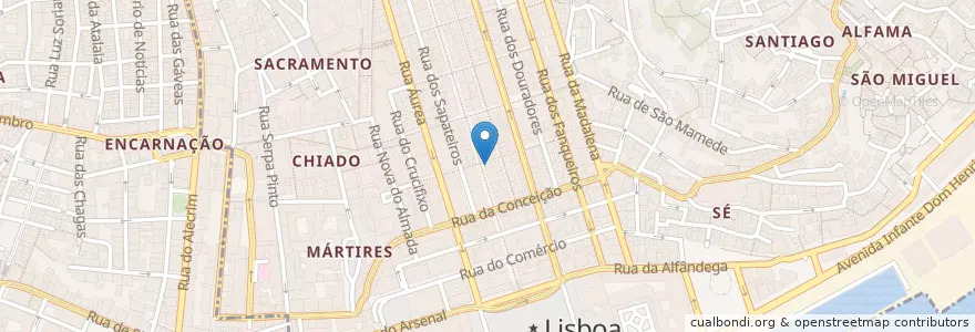 Mapa de ubicacion de Casa Portuguesa do Pastel de Bacalhau en پرتغال, Área Metropolitana De Lisboa, Lisboa, Grande Lisboa, لیسبون, Santa Maria Maior.