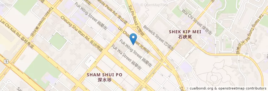 Mapa de ubicacion de 劉森記麵家 Lau Sum Kee en 中国, 广东省, 香港 Hong Kong, 九龍 Kowloon, 新界 New Territories, 深水埗區 Sham Shui Po District.