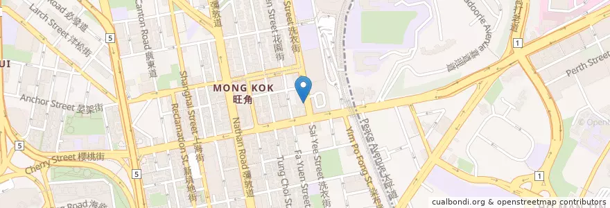Mapa de ubicacion de 好旺角粥麵專家 Good Hope Noodles en Çin, Guangdong, Hong Kong, Kowloon, Yeni Bölgeler, 油尖旺區 Yau Tsim Mong District.