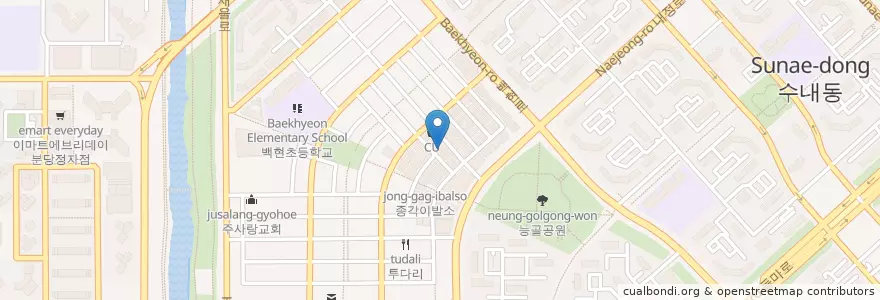 Mapa de ubicacion de 찌마기 en کره جنوبی, گیونگی-دو, 분당구.