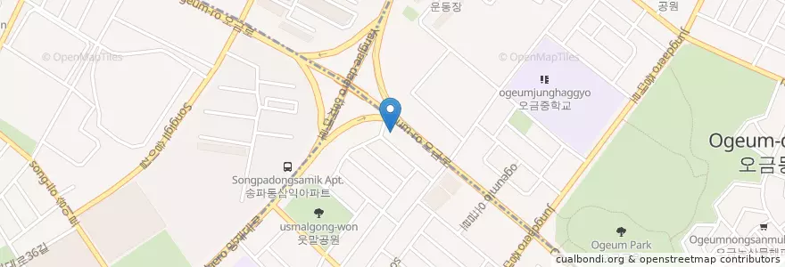 Mapa de ubicacion de 서울병원 en Korea Selatan, 서울, 송파구.