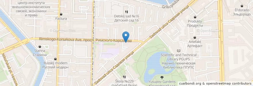 Mapa de ubicacion de Eden Club en Rusia, Северо-Западный Федеральный Округ, Óblast De Leningrado, San Petersburgo, Адмиралтейский Район, Сенной Округ.