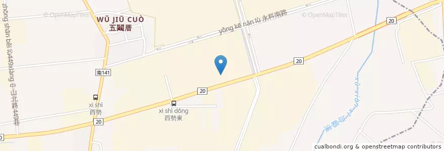 Mapa de ubicacion de 久井 新永加油站 en 台湾, 台南市, 永康区.