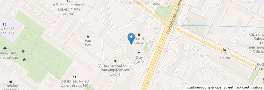 Mapa de ubicacion de Инвитро en Rusland, Centraal Federaal District, Moskou, Юго-Западный Административный Округ, Район Коньково.