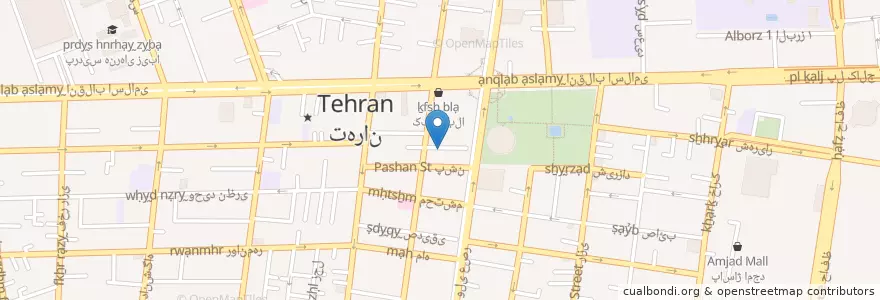 Mapa de ubicacion de Sabalan Restaurant en Iran, Tehran Province, Tehran County, Tehran, بخش مرکزی شهرستان تهران.