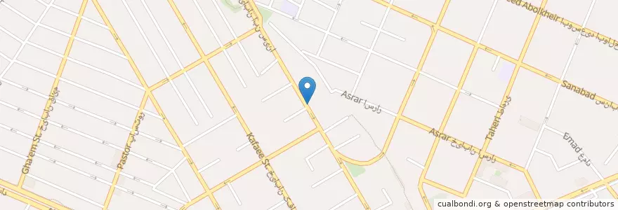 Mapa de ubicacion de هنرستان مهندس میلانی en イラン, ラザヴィー・ホラーサーン, شهرستان مشهد, مشهد, بخش مرکزی شهرستان مشهد.
