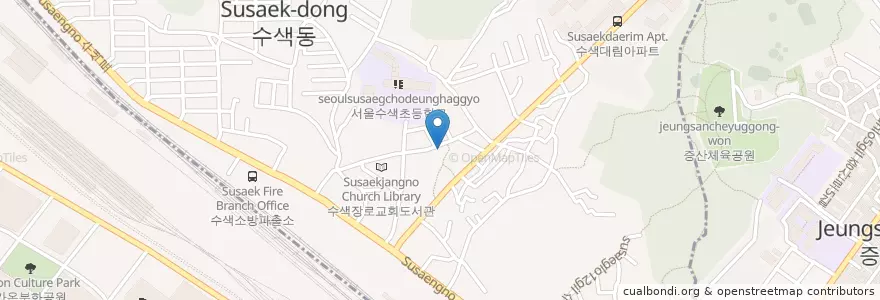 Mapa de ubicacion de 오색유치원 en Corée Du Sud, Séoul, 은평구, 수색동.