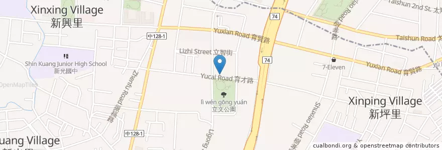Mapa de ubicacion de 威尼斯手工窯烤披薩 en Taiwan, Taichung, 太平區.