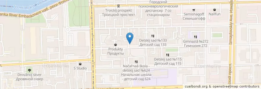 Mapa de ubicacion de Семейный круг en Russie, District Fédéral Du Nord-Ouest, Oblast De Léningrad, Saint-Pétersbourg, Адмиралтейский Район, Округ Измайловское.
