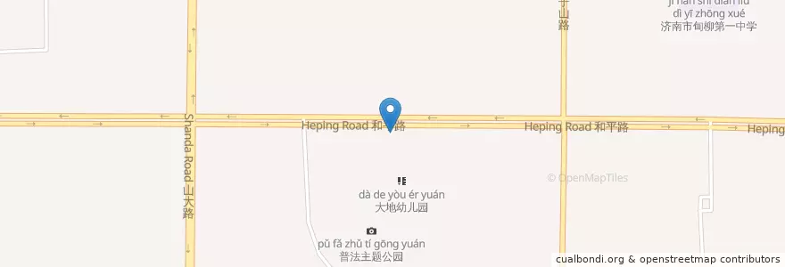 Mapa de ubicacion de 中国农业银行 en 中国, ツャントン;山東, チーナン;済南市, 历下区, 燕山路街道.