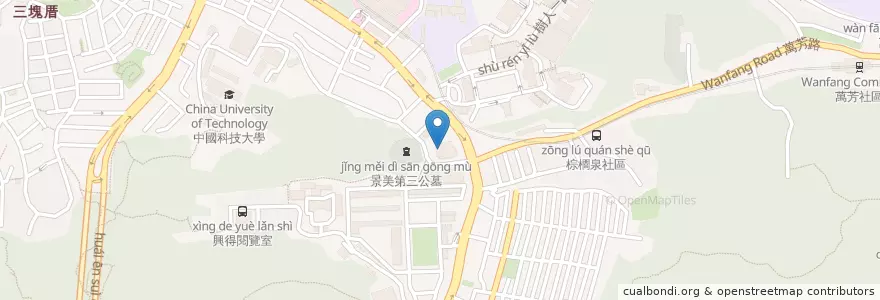 Mapa de ubicacion de 文山運動中心停車場 en 臺灣, 新北市, 臺北市, 文山區.