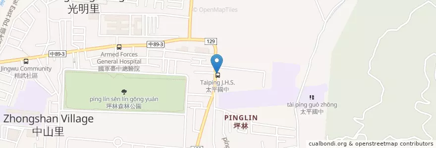 Mapa de ubicacion de 拉亞漢堡 en 台湾, 台中市, 太平区.