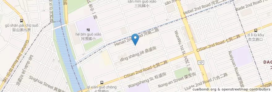 Mapa de ubicacion de 貪吃手作 en 臺灣, 高雄市, 三民區, 前金區.
