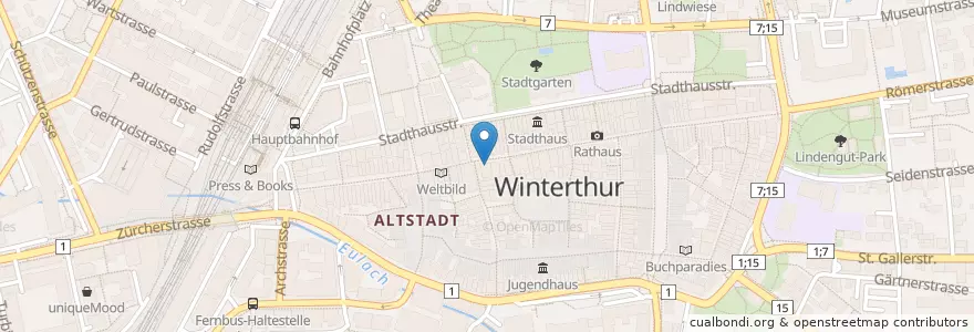 Mapa de ubicacion de Molino en 스위스, 취리히, Bezirk Winterthur, Winterthur.