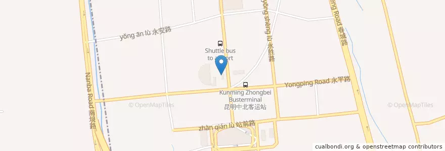 Mapa de ubicacion de 永和豆浆 en 中国, 云南省, 昆明市, 官渡区, 太和街道.