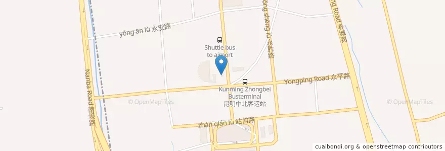 Mapa de ubicacion de 德克士 en 중국, 윈난 성, 쿤밍 시, 官渡区, 太和街道.