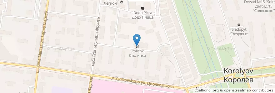 Mapa de ubicacion de Столички en 俄罗斯/俄羅斯, Центральный Федеральный Округ, 莫斯科州, Городской Округ Королёв.