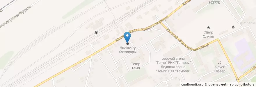 Mapa de ubicacion de Tez-Бар en Rusia, Distrito Federal Central, Óblast De Tambov, Мичуринский Район, Городской Округ Мичуринск.