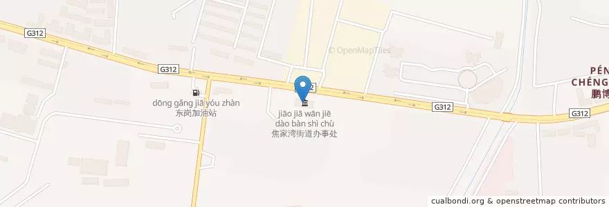Mapa de ubicacion de 焦家湾街道办事处 en 중국, 간쑤성, 兰州市 (Lanzhou), 城关区, 焦家湾街道.