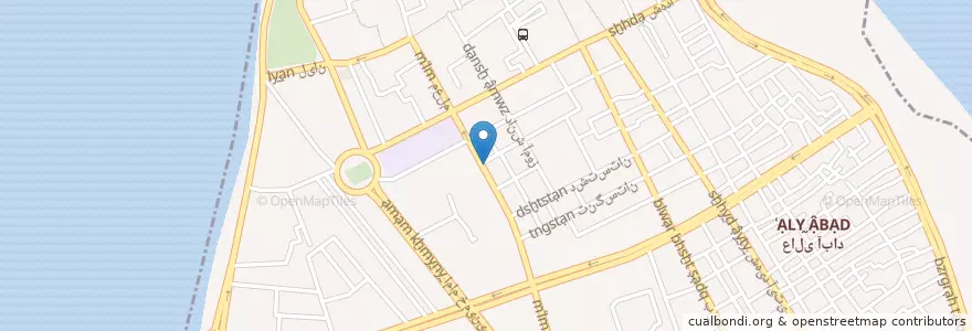 Mapa de ubicacion de بانک رفاه en ایران, استان بوشهر, شهرستان بوشهر, بخش مرکزی شهرستان بوشهر, دهستان حومه بوشهر, بوشهر.