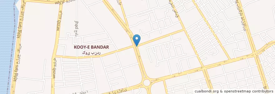 Mapa de ubicacion de بانک قوامین en ایران, استان بوشهر, شهرستان بوشهر, بخش مرکزی شهرستان بوشهر, دهستان حومه بوشهر, بوشهر.