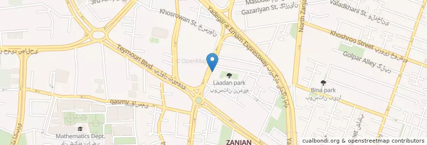 Mapa de ubicacion de مسجد امام حسین en 이란, 테헤란, شهرستان تهران, 테헤란, بخش مرکزی شهرستان تهران.