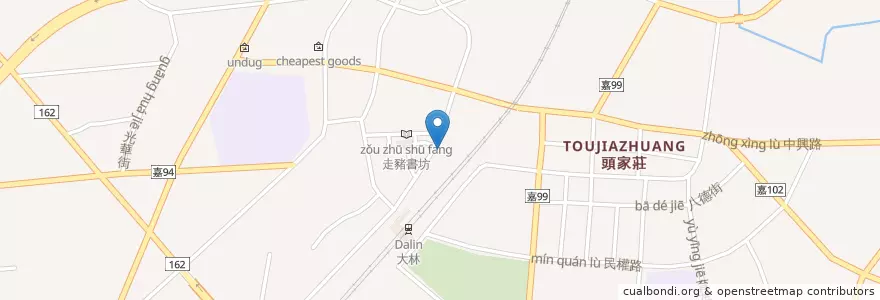 Mapa de ubicacion de 大林郵局 en Taiwán, Provincia De Taiwán, Condado De Chiayi, 大林鎮.