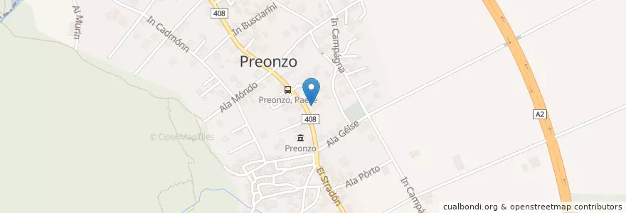 Mapa de ubicacion de Preonzo en İsviçre, Ticino, Distretto Di Bellinzona, Circolo Di Bellinzona, Bellinzona.