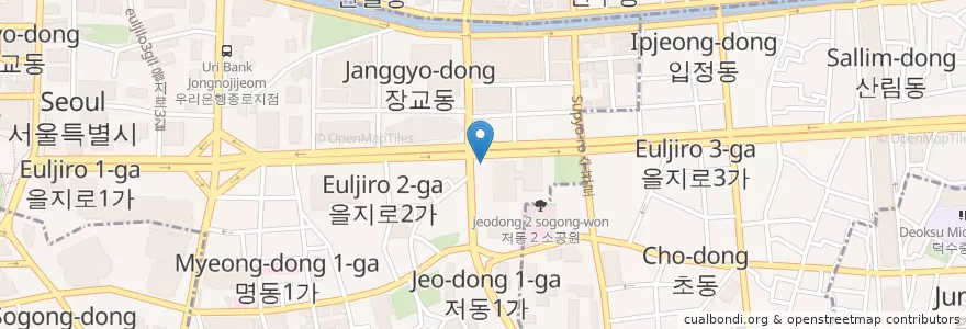 Mapa de ubicacion de 을지로2가 사거리 남측 en Республика Корея, Сеул, 명동.