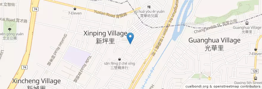 Mapa de ubicacion de 佑蓁熱炒 en Taiwan, Taichung, Distretto Di Taiping.