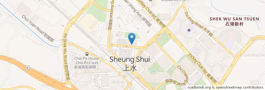 Mapa de ubicacion de 鴻利茶餐廳 en 中国, 香港, 広東省, 新界, 北區 North District.