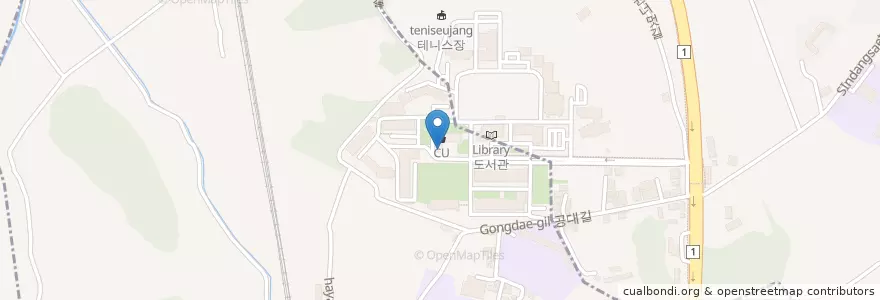Mapa de ubicacion de 학생식당 en کره جنوبی, چونگچئونگنام-دو, 천안시, 서북구, 부대동.
