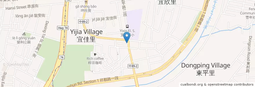 Mapa de ubicacion de 外省麵 en Taiwan, Taichung, Distretto Di Taiping.