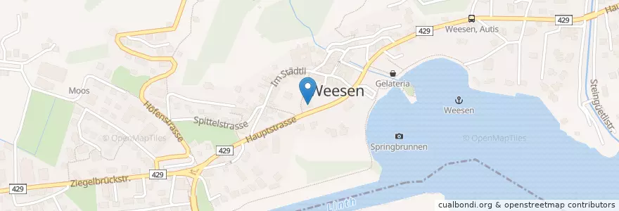Mapa de ubicacion de Weesen en İsviçre, Sankt Gallen, Wahlkreis See-Gaster, Weesen.