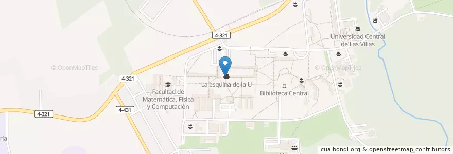 Mapa de ubicacion de La esquina de la U en کوبا, Villa Clara, Santa Clara, Ciudad De Santa Clara.