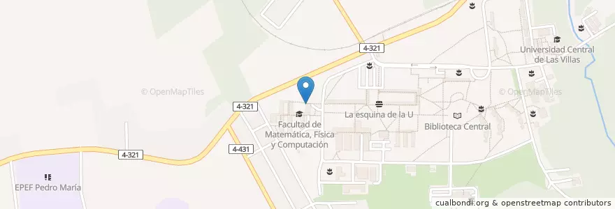 Mapa de ubicacion de Farmacia de la Universidad en 쿠바, Villa Clara, Santa Clara, Ciudad De Santa Clara.