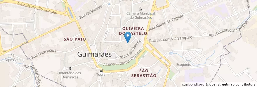 Mapa de ubicacion de Casa Amarela en البرتغال, المنطقة الشمالية (البرتغال), براغا, Ave, Guimarães, Oliveira, São Paio E São Sebastião.