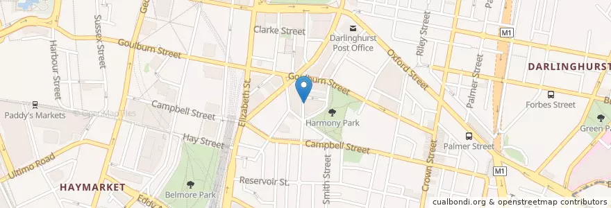 Mapa de ubicacion de Paramount Coffee Project en Australië, Nieuw-Zuid-Wales, Council Of The City Of Sydney, Sydney.