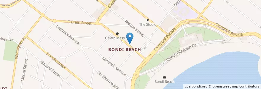 Mapa de ubicacion de Bondi Beach Hardware en Australië, Nieuw-Zuid-Wales, Waverley Council, Sydney.