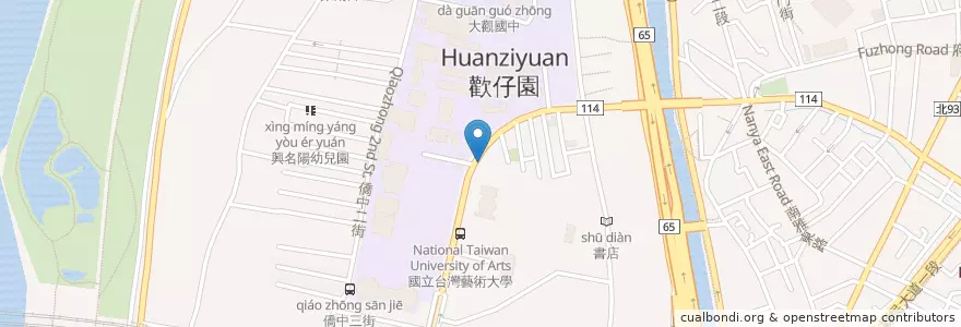 Mapa de ubicacion de 臺灣藝術大學 en Tayvan, 新北市, 板橋區.