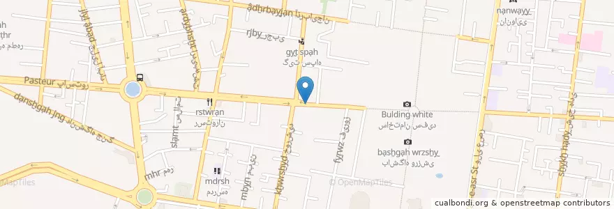 Mapa de ubicacion de گیت سپاه en Irão, Teerã, شهرستان تهران, Teerã, بخش مرکزی شهرستان تهران.